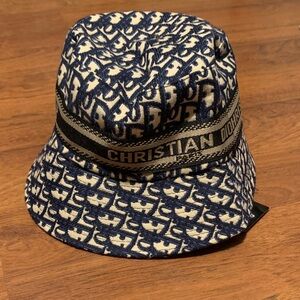 Dior Blue and White Logo Bucket Hat